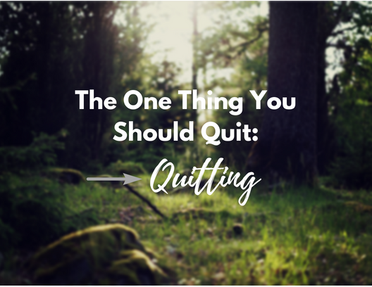 The One Thing That You Should Quit: Quitting